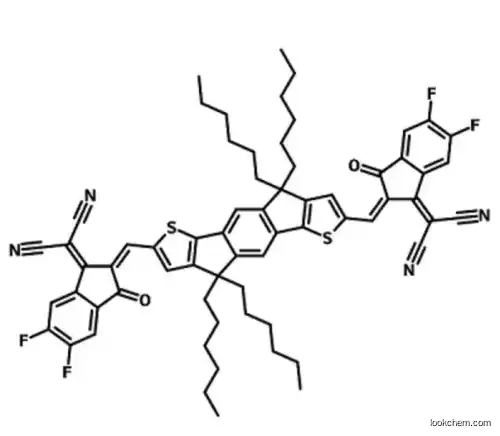 2,2'-((2Z,2'Z)-((4,4,9,9-tetrahexyl-4,9-dihydro-s-indaceno[1,2-b:5,6-b']dithiophene-2,7-diyl)bis(methanylylidene))bis(5,6-difluoro-3-oxo-2,3-dihydro-1H-indene-2,1-diylidene))dimalononitrile