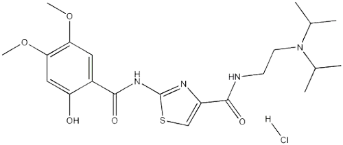 N-[2-[Bis(1-methylethyl)amino]ethyl]-2-[(2-hydroxy-4,5-dimethoxybenzoyl)amino]-4-thiazolecarboxamide hydrochloride