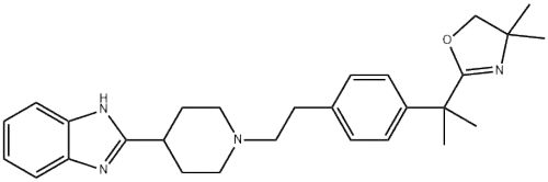 2-(1-(4-(2-(4,4-dimethyl-4,5-dihydrooxazol-2-yl)propan- 2-yl)phenethyl)piperidin-4-yl)-1H-benzo[d]imidazole