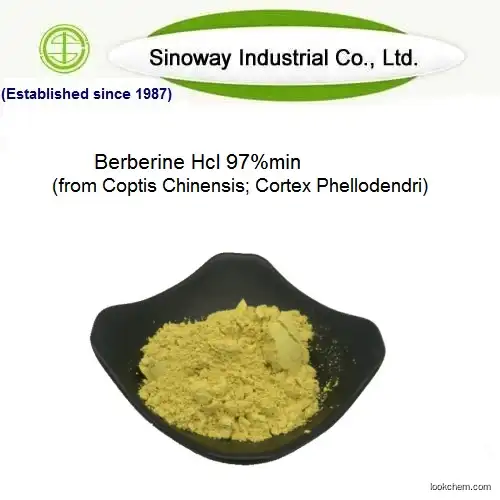 Food Grade Berberine Hydorchloride 97%min by HPLC