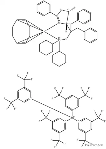 ((4R,5R)-(+)-O-[1-Benzyl-1-(5-methyl-2-phenyl-4,5-dihydrooxazol-4-yl)-2-phenylethyl](dicyclohexylphosphinite)(1,5-COD)iridium(I)tetrakis(3,5-bis(trifluoromethyl)phenylborate,min.97% 880262-14-6