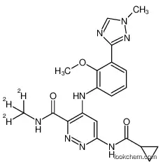 6-(cyclopropanecarboxamido)-4-((2-methoxy-3-(1-methyl-1H-1,2,4-triazol-3-yl)phenyl)amino)-N-(methyl-d3)pyridazine-3-carboxamide 1609392-27-9