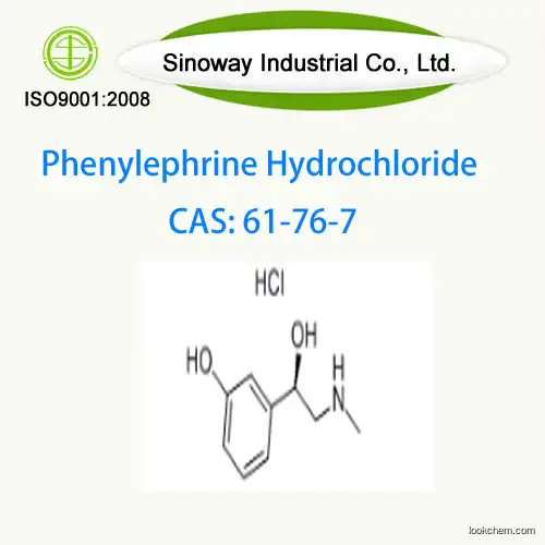 Factory Supply Phenylephrine Hydrochloride/Hcl CAS 61-76-7