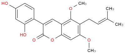 3-(2,4-Dihydroxyphenyl)-5,7-dimethoxy-6-(3-methyl-2-butenyl)-2H-1-benzopyran-2-one.