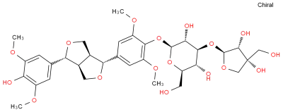 Syringaresinol 4-O-β-D-apiofuranosyl-(1→2)-β-D-glucopyranoside.