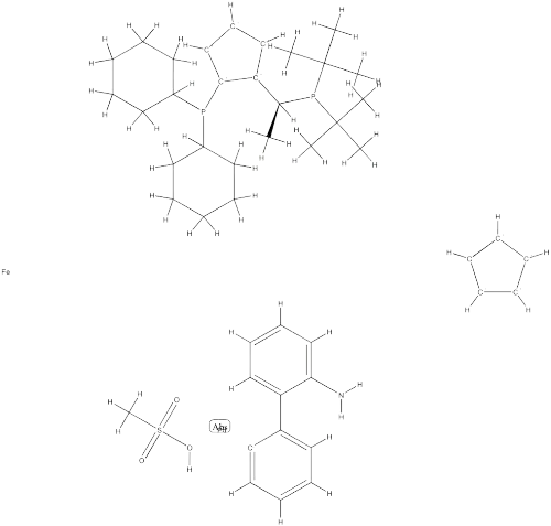 Methanesulfonato{(R)-(-)-1-[(S)-2-(dicyclohexylphosphino)ferrocenyl]ethyldi-t-butylphosphine}(2'-amino-1,1'-biphenyl-2-yl)palladium(II)