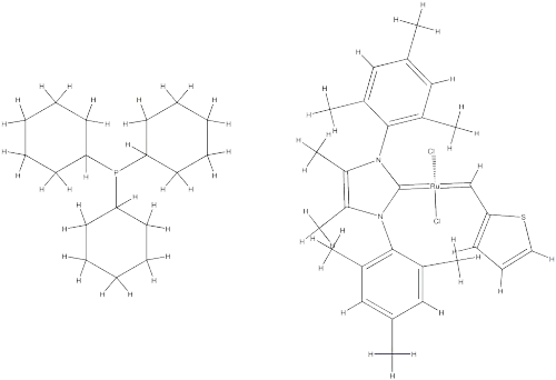 Tricyclohexylphosphine[4,5-dimethyl-1,3-bis(2,4,6-trimethylphenyl)imidazol-2-ylidene][2-thienylmethylene] ruthenium(II) dichloride, min. 95%