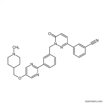 3-[1-[[3-[5-[(1-methylpiperidin-4-yl)methoxy]pyrimidin-2-yl]phenyl]methyl]-6-oxopyridazin-3-yl]benzonitrile/ 1100598-32-0