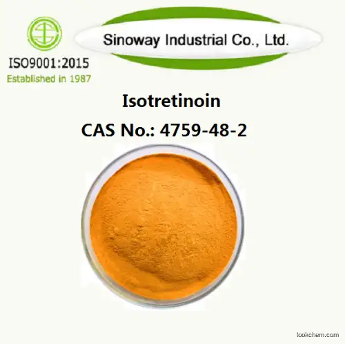 98% up by HPLC USP 13-cis-Vitamin A acid Isotretinoin 4759-48-2