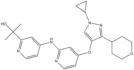 2-(4-((4-((1-cyclopropyl-3-(tetrahydro-2H-pyran-4-yl)-1H-pyrazol-4-yl)oxy)pyridin-2-yl)amino)pyridin-2-yl)propan-2-ol