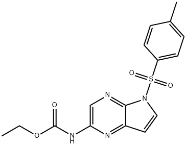 Carbamic acid,N-[5-[(4-methylphenyl)sulfonyl]-5H-pyrrolo[2,3-b]pyrazin-2-yl]-, ethyl esteCarbamic acid,N-[5-[(4-methylphenyl)sulfonyl]-5H-pyrrolo[2,3-b]pyrazin-2-yl]-, ethyl este