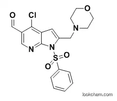 1H-Pyrrolo[2,3-b]pyridine-5-carboxaldehyde, 4-chloro-2-(4-morpholinylmethyl)-1-(phenylsulfonyl)-