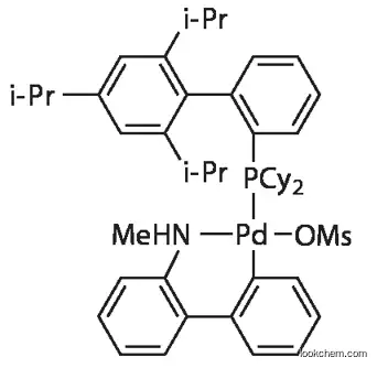 Methanesulfonato(2-dicyclohexylphosphino-2',4',6'-tri-i-propyl-1,1'-biphenyl)(2'-methylamino-1,1'-biphenyl-2-yl)palladium(II) 1599466-81-5 98%+