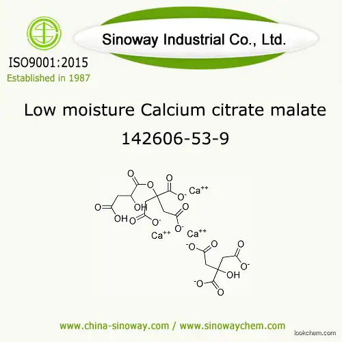 Low moisture Calcium citrate malate