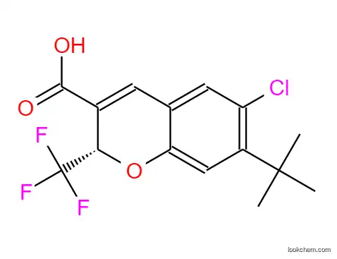 2H-1-Benzopyran-3-carboxylic acid, 6-chloro-7-(1,1-dimethylethyl)-2-(trifluoromethyl)-, (2S)-
