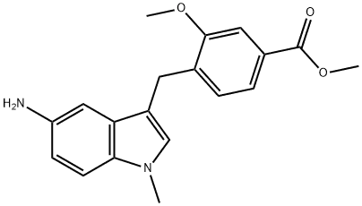 4-(5-Amino-1-methyl-1H-indol-3-ylmethyl)-3-methoxy-benzoic acid methyl ester  107754-14-3