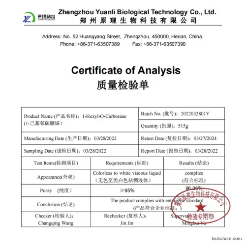 Top grade 20740-05-0 factory supply,1-Hexyl-o-carborane