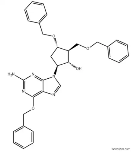 (1S,2S,3S,5S)-5-(2-Amino-6-(benzyloxy)-9H-purin-9-yl)-3-(benzyloxy)-2-(benzyloxymethyl)cyclopentanol 142217-77-4