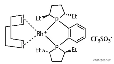 (+)-1,2-Bis((2S,5S)-2,5-diethylphospholano)benzene(1,5-cyclooctadiene)rhodium(I) trifluoromethanesulfonate, 98+% (S,S)-Et-DUPHOS-Rh, 142184-30-3