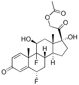 6alpha,9-difluoro-11beta,17,21-trihydroxypregna-1,4-diene-3,20-dione 21-acetate CAS:52-70-0