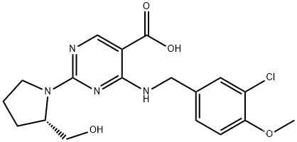 Cas no.330785-84-7 98% (S)-4-((3-Chloro-4-methoxybenzyl)amino)-2-(2-(hydroxymethyl)pyrrolidin-1-yl)pyrimidine-5-carboxylic acid