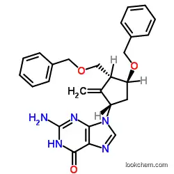 2-Amino-1,9-dihydro-9-[(1S,3R,4S)-4-(benzyloxy)-3-(benzyloxymethyl)-2-methylenecyclopentyl]-6H-purin-6-one:CAS:142217-81-0