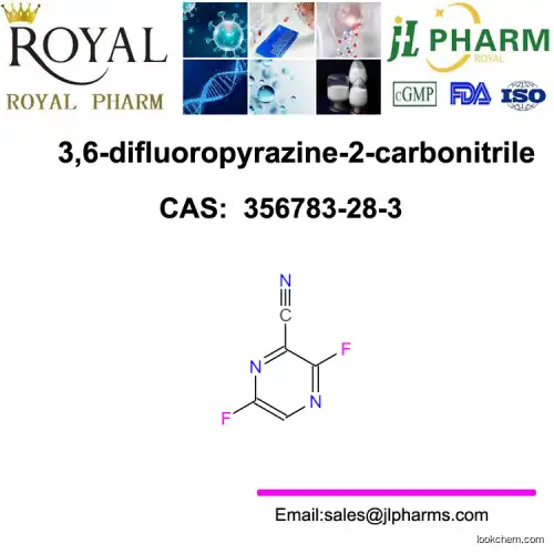 3,6-difluoropyrazine-2-carbonitrile.