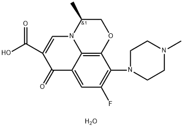 (S)-9-Fluoro-2,3-dihydro-3-methyl-10-(4-methyl-1-piperazinyl)-7-oxo-7H-pyrido(1,2,3-de)-1,4-benzoxazine-6-carboxylic acid hydrate (2:1)  CAS:138199-71-0