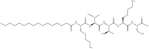 L-Serine, N2-(1-oxohexadecyl)-L-lysyl-L-threonyl-L-threonyl-L-lysyl-  CAS:214047-00-4