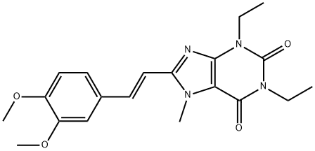 Cas no.155270-99-8 98% 8-[(E)-2-(3,4-dimethoxyphenyl)ethenyl]-1,3-diethyl-7-methyl-purine-2,6 -dione