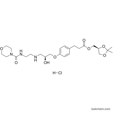 Benzenepropanoic acid,4-[(2S)-2-hydroxy-3-[[2-[(4-morpholinylcarbonyl)amino]ethyl]amino]propoxy]-,[(4S)-2,2-dimethyl-1,3-dioxolan-4-yl]methyl ester, hydrochloride (1:1) CAS144481-98-1