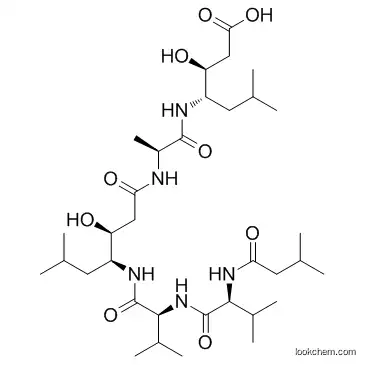 L-Alaninamide, N-(3-methyl-1-oxobutyl)-L-valyl-L-valyl-(3S,4S)-4-amino-3-hydroxy-6-methylheptanoyl-N-[(1S)-1-[(1S)-2-carboxy-1-hydroxyethyl]-3-methylbutyl]-CAS26305-03-3