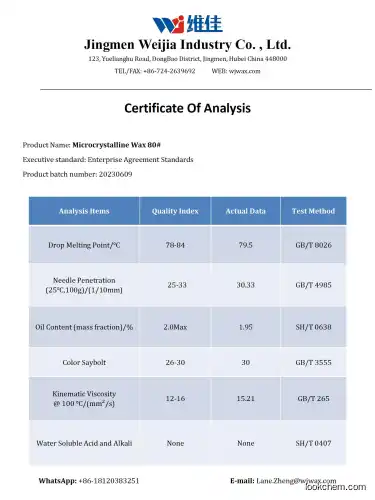 Microcrystalline Wax NO.80 Performance Equivalent Sasolwax 3971