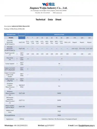 Industrial White Oil Properties&Applications from China