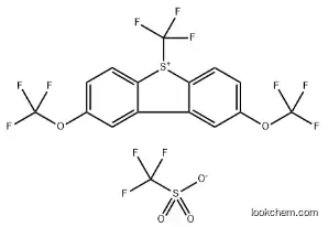 2,8-Bis(trifluoromethoxy)-5-(trifluoromethyl)-5H-dibenzo[b,d]thiophen-5-ium trifluoromethanesulfonate, 98%, 2833773-70-7
