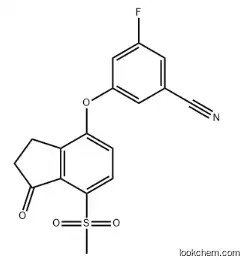 Benzonitrile, 3-[[2,3-dihydro-7-(methylsulfonyl)-1-oxo-1H-inden-4-yl]oxy]-5-fluoro- CAS：1672665-55-2