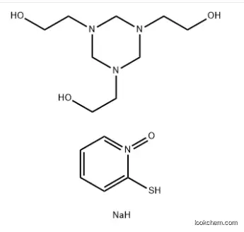 1,3,5-Triazine-1,3,5(2H,4H,6H)-triethanol, mixt. with 2-pyridinethiol 1-oxide sodium salt (9CI)