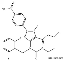 ethyl 2-((2,6-difluorobenzyl)(ethoxycarbonyl)amino)-4-methyl-5-(4-nitrophenyl)thiophene-3-carboxylate
