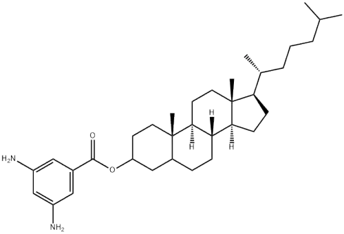 10, 13 -dimethyl-17-(6-methylheptan-2-yl) hexadecahydro-1H-cyclopenta[a] phenanthren-3-yl 3, 5-diaminobenzoate