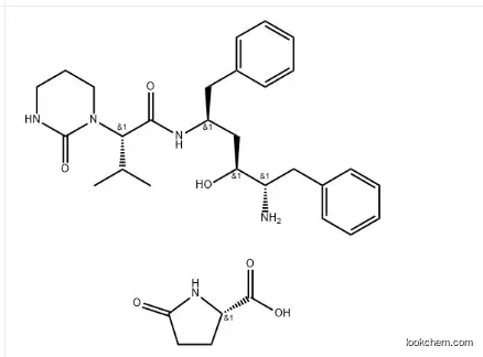 N-(4-Amino-1-benzyl-3-hydroxy-5-phenyl-pentyl)-3-methyl-2-(2-oxo-tetrahydro-pyrimidin-1-yl)-butyramide 5-oxopyrrolidine-2-carboxylic acid