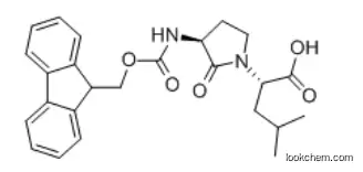 1-Pyrrolidineaceticacid,3-[[(9H-fluoren-9-ylmethoxy)carbonyl]amino]-alpha-(2-methylpropyl)-2-oxo-,[S-(R*,S*)]-(9CI) CAS 145484-45-3