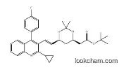 147489-06-3 	(4R,6S)-6-[(1E)-2-[2-Cyclopropyl-4-(4-fluorophenyl)-3-quinolinyl]ethenyl]-2,2-dimethyl-1,3-dioxane-4-acetic acid tert-butyl ester