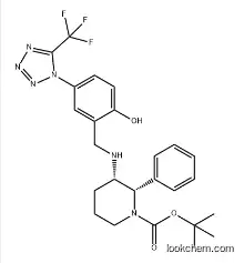 1-Piperidinecarboxylic acid, 3-[[[2-hydroxy-5-[5-(trifluoromethyl)-1H-tetrazol-1-yl]phenyl]methyl]amino]-2-phenyl-, 1,1-dimethylethyl ester, (2S,3S)- CAS：262598-92-5