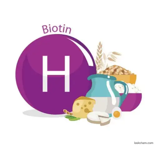 CAS 58-85-5 Biotin Hair Regrowth food grade powder D-Biotin vitamin H B7