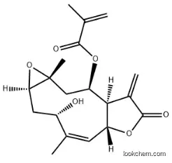 2-Methylpropenoic acid [(1aR,3S,4Z,5aR,8aR,9R,10aR)-1a,2,3,5a,7,8,8a,9,10,10a-decahydro-3-hydroxy-4,10a-dimethyl-8-methylene-7-oxooxireno[5,6]cyclodeca[1,2-b]furan-9-yl] ester CAS：27542-17-2