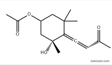 3-Buten-2-one, 4-[(1S,2R,4S)-4-(acetyloxy)-2-hydroxy-2,6,6-trimethylcyclohexylidene]-, (3S)- CAS：26289-05-4