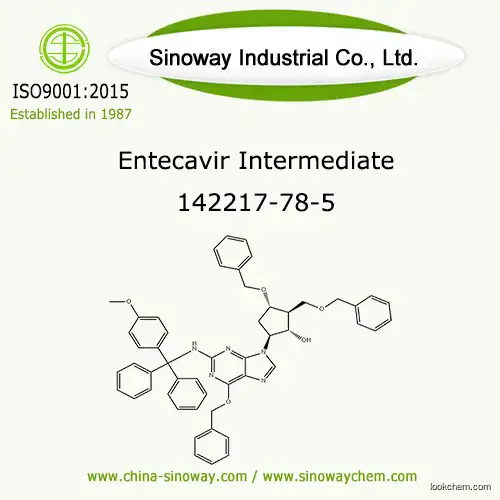 (2R,3S,5S)-3-(Benzyloxy)-5-[2-[[(4-methoxyphenyl)diphenylmethyl]amino]-6-(phenylmethoxy)-9H-purin-9-yl]-2-(benzyloxymethyl)cyclopentanol, Entecavir Intermediate 142217-78-5
