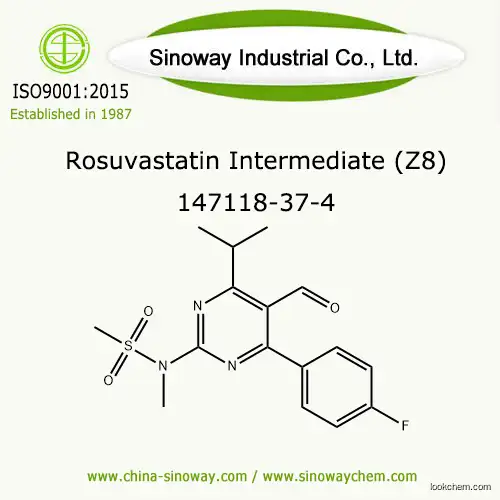 4-(4-Fluorophenyl)-6-isopropyl-2-[(N-methyl-N-methylsulfonyl)amino]pyrimidinyl-5-yl-formyl, Rosuvastatin Intermediate Z8, 147118-37-4
