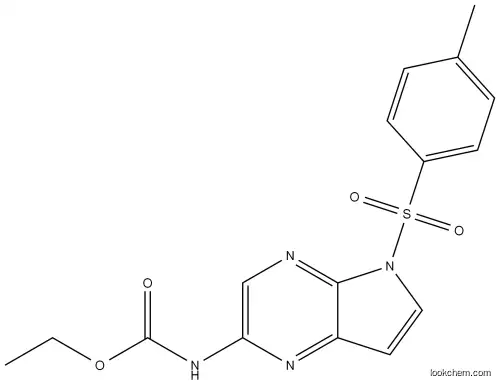 Carbamic acid, N-[5-[(4-methylphenyl)sulfo nyl]-5H-pyrrolo[2,3-b]pyrazi n-2-yl]-, ethyl ester