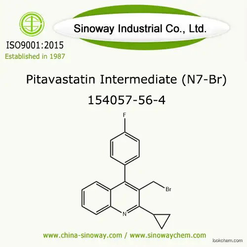 3-(Bromomethyl)-2-cyclopropyl-4-(4'-fluorophenyl)quinoline, Pitavastatin Intermediate N7-Br, 154057-56-4